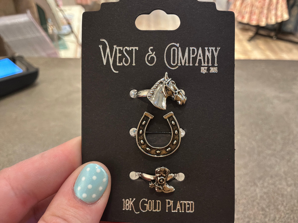 West & Co 18K Gold Plated Rings Set