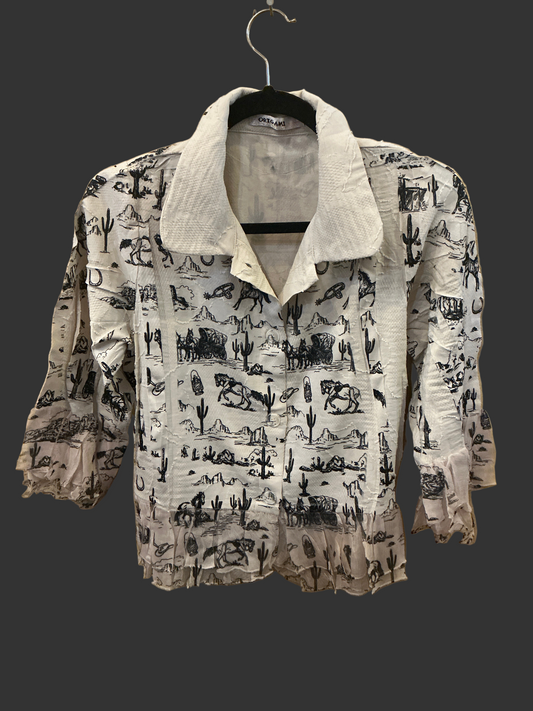 Old West Black and Cream Top