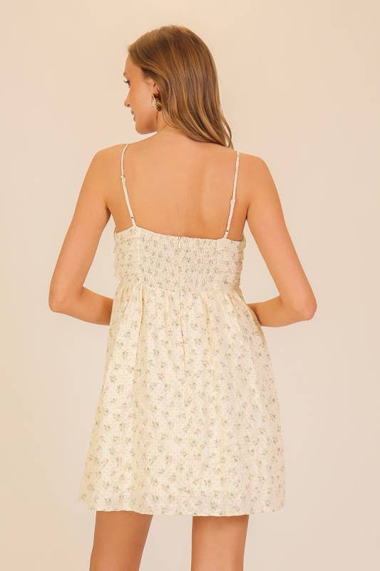 Floral Print Babydoll Mini Dress