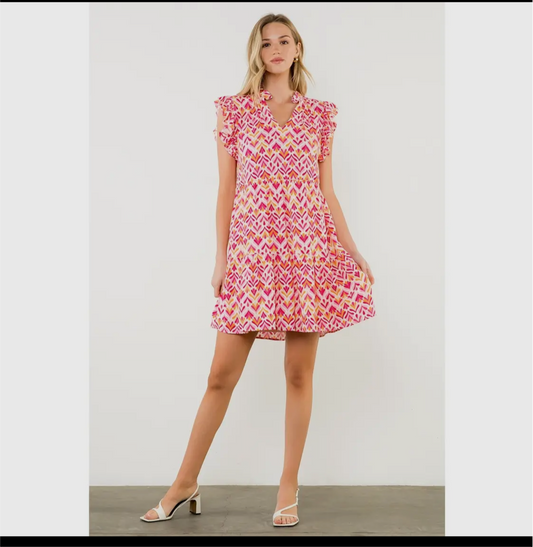 Pink Geometric Dress