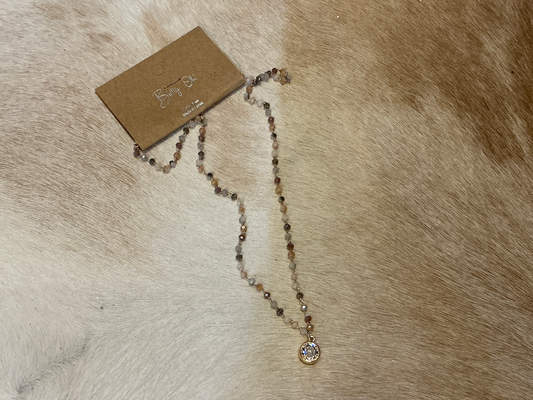 Pink crystal necklace by Betty Oh!
