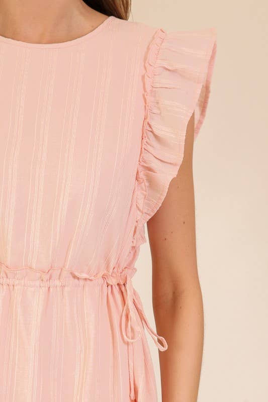 Ruffle Cap Sleeve Mini Dress