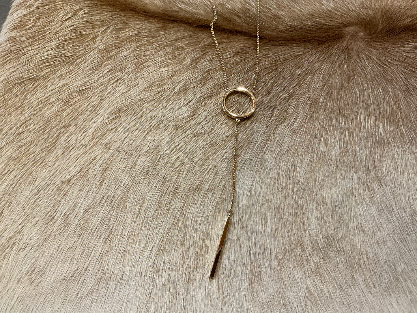 Circle Stick Dangle Necklace