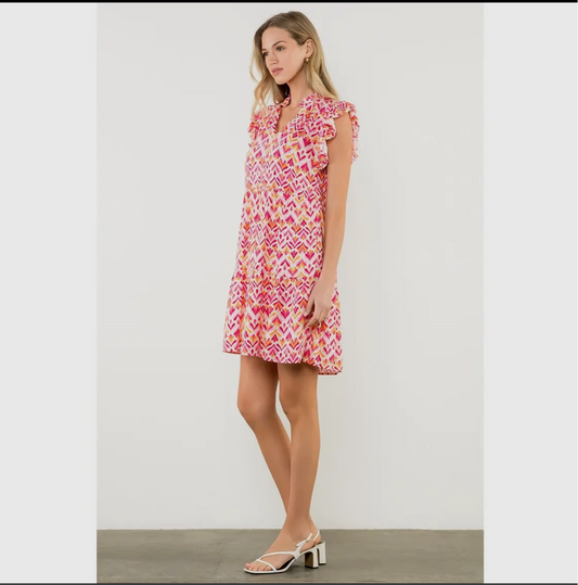 Pink Geometric Dress
