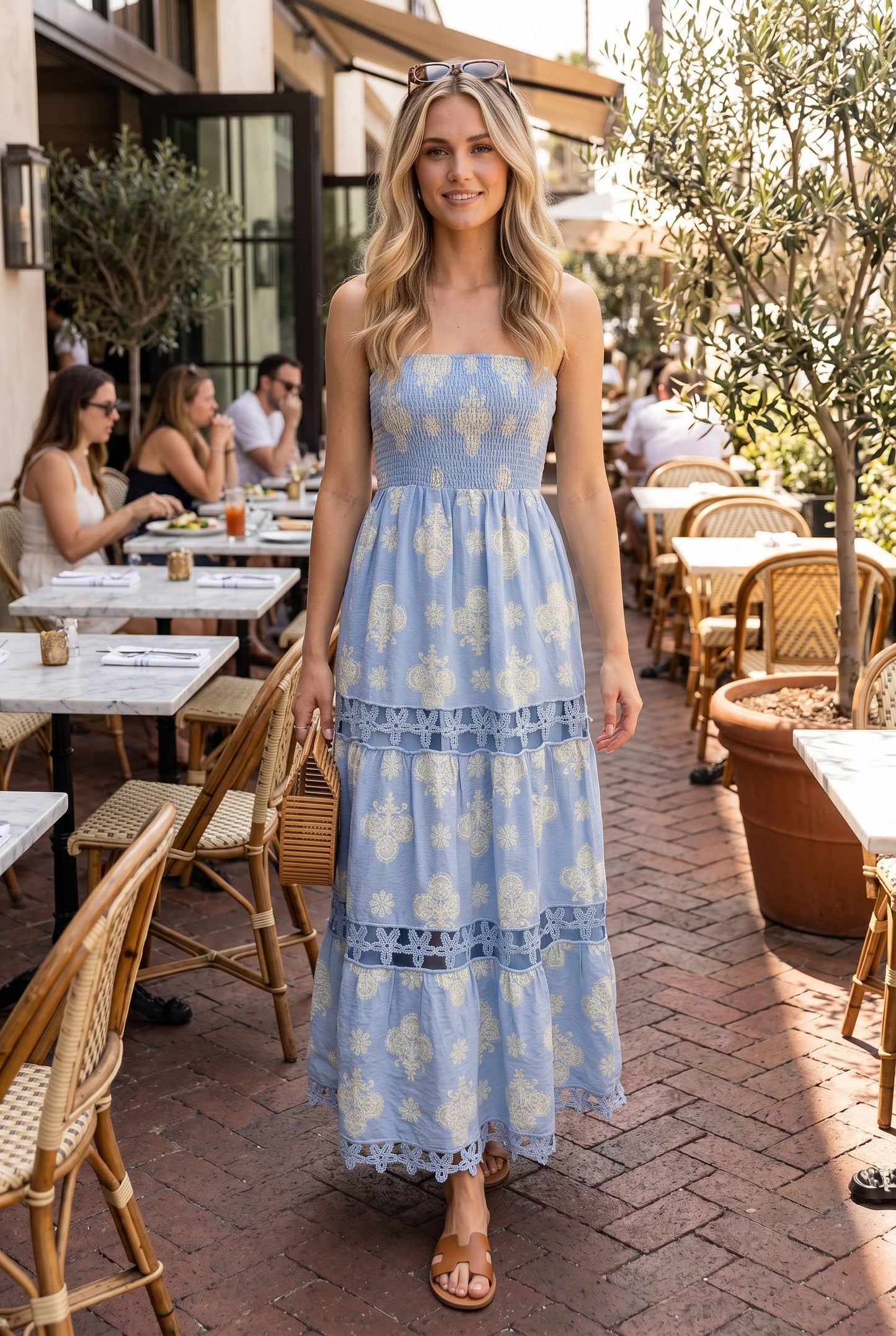 Smocked Back Tiered Maxi Dress
