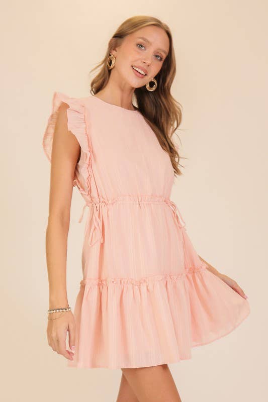 Ruffle Cap Sleeve Mini Dress