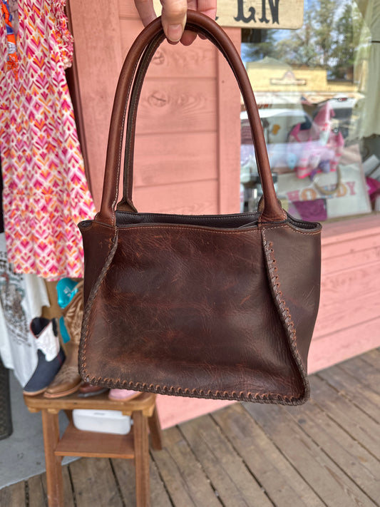 Juan Antonio Bison Brown Bucket Handbag