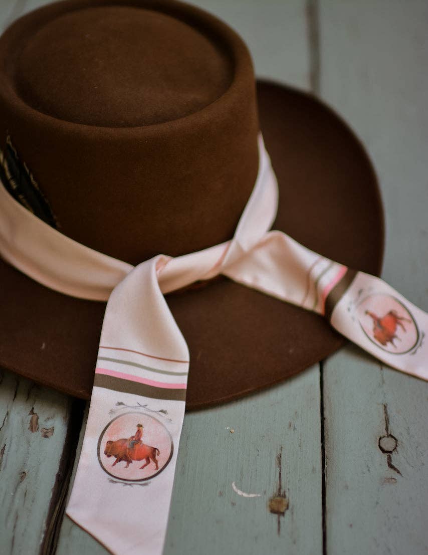 Roamin' Cowgirl Bison Western Twilly Scarf - Christmas Gift 2025