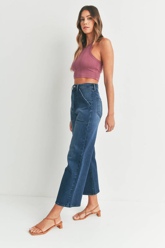Just Black Denim Dark wash, Cargo Pocket Wide Leg