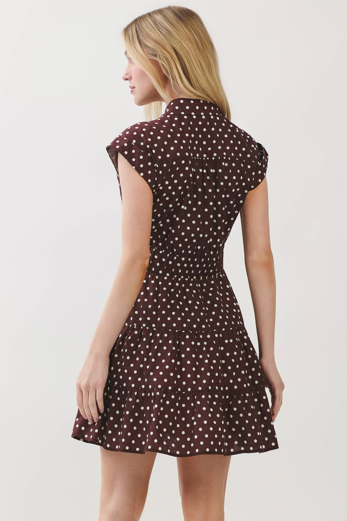 POLKA DOT TIERED MINI DRESS