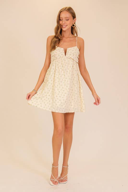Floral Print Babydoll Mini Dress