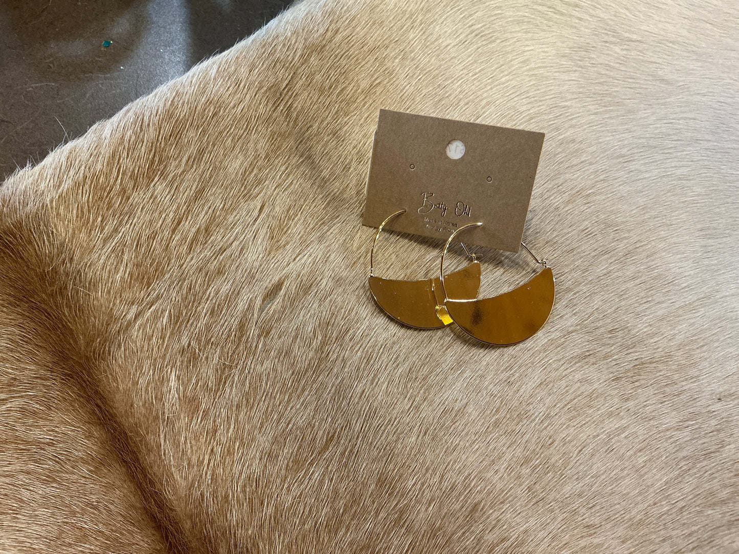 Gold Half Moon 	Earrings