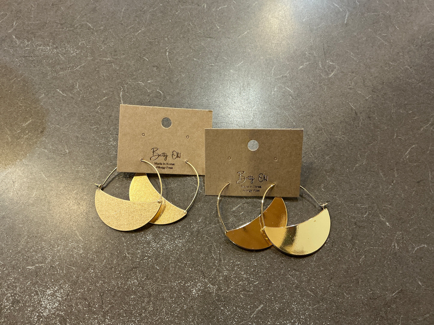 Gold Half Moon 	Earrings