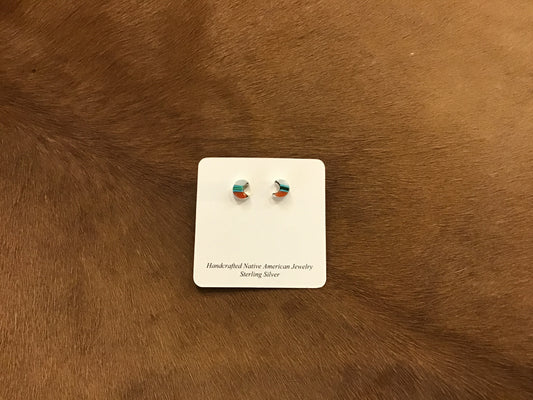 Multi Stone Moon Stud