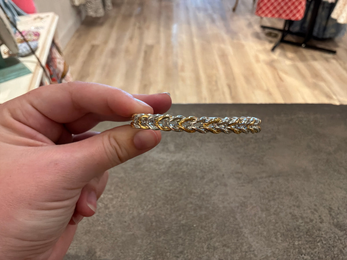 West & Co 18K Gold Plated Braided Rope Cuff