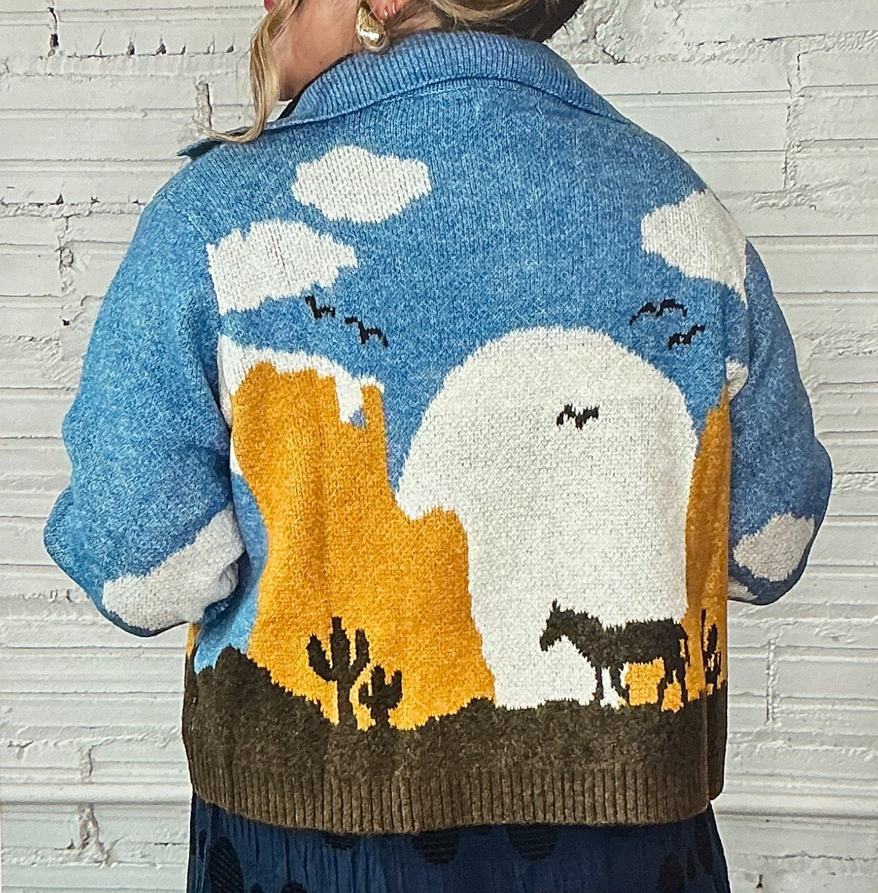 Western Skies Horse Cardigan