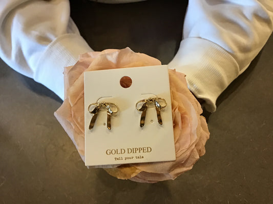 Gold Bow Earrings