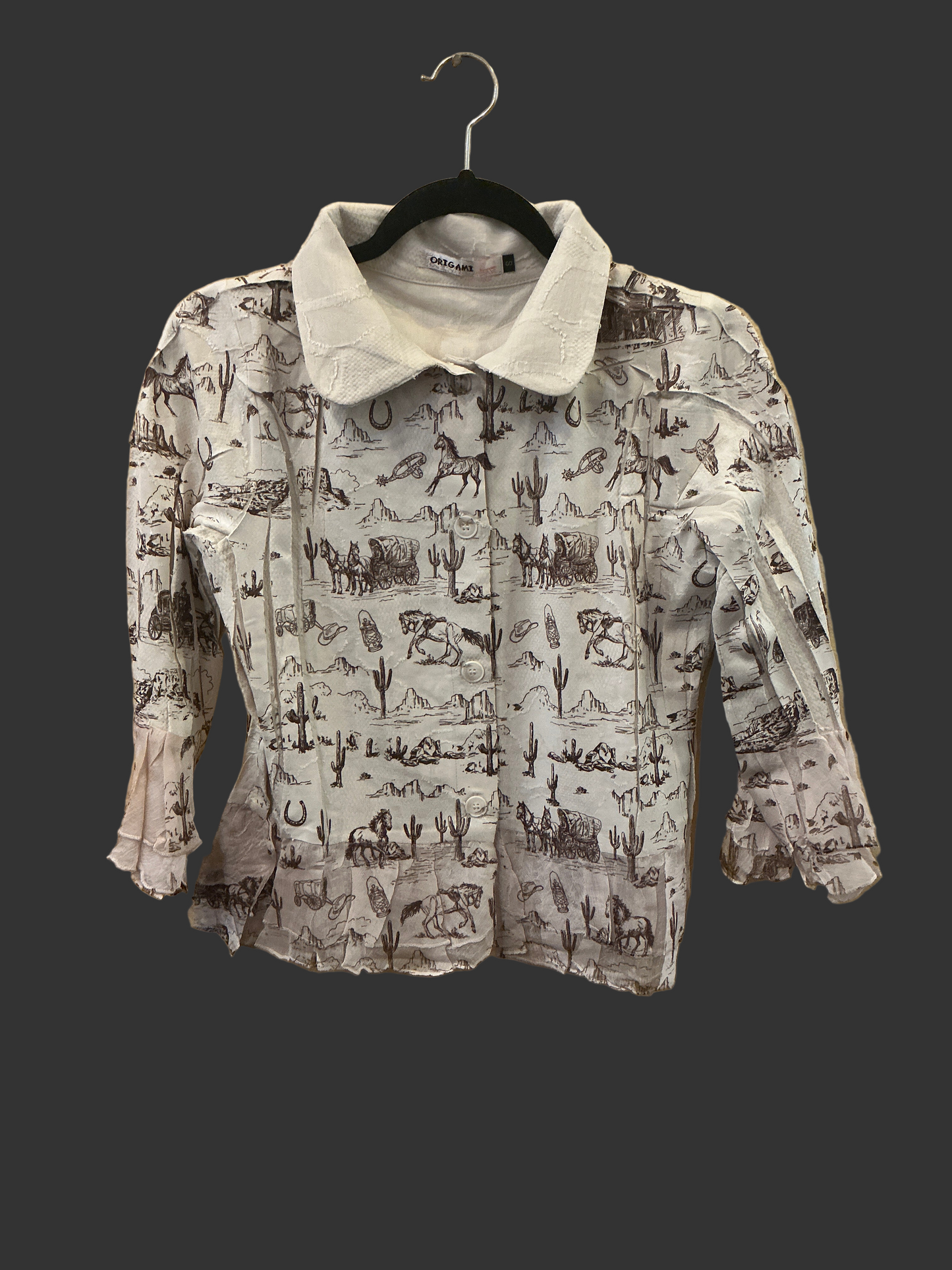 Old West Brown and Cream Blouse