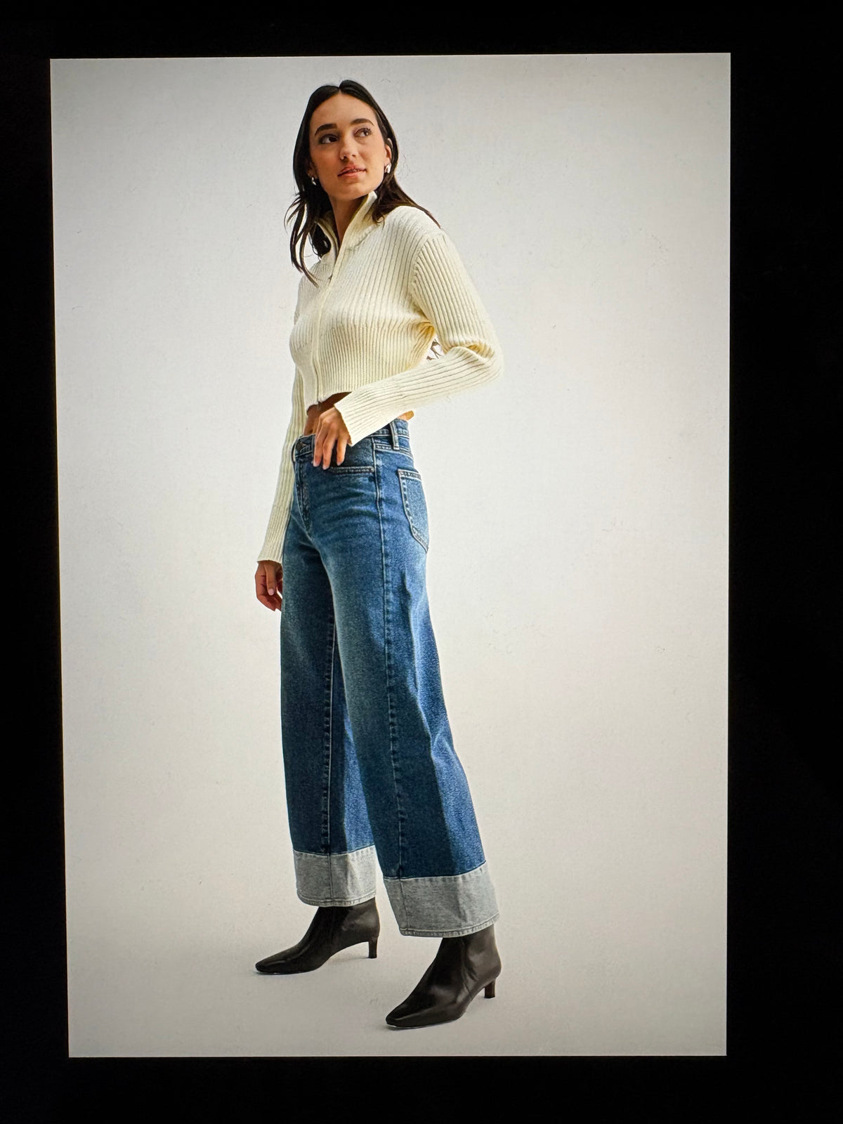 Two Toned Hem Slim Wide