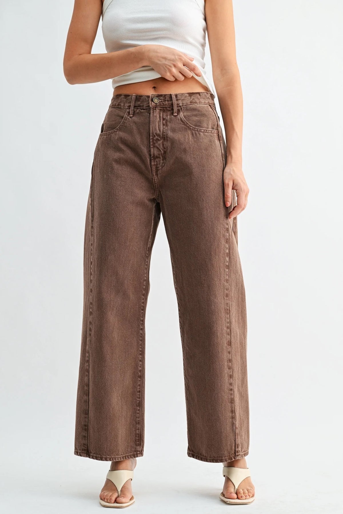 Vintage brown barrel jean