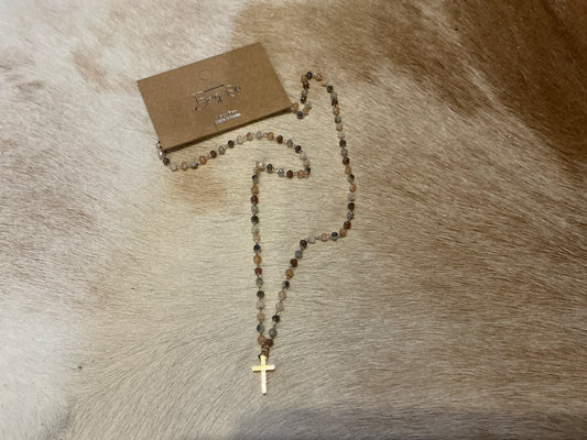 Crystal Necklace with Cross