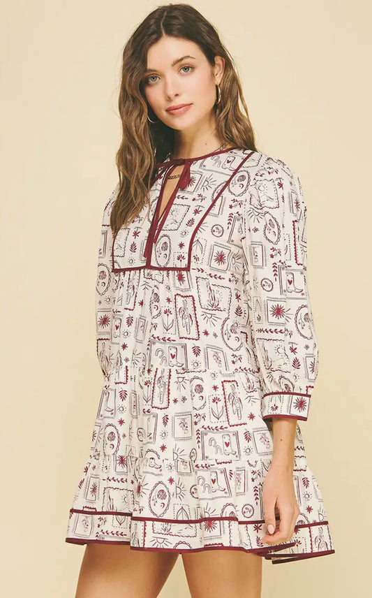 Printed Mini Dress