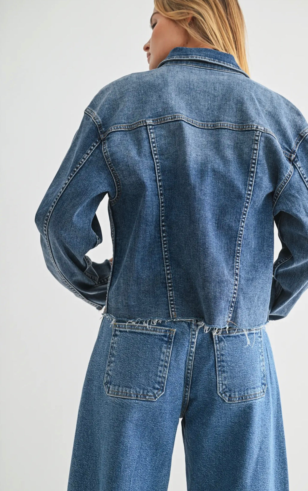 Frayed Hem Denim Jacket