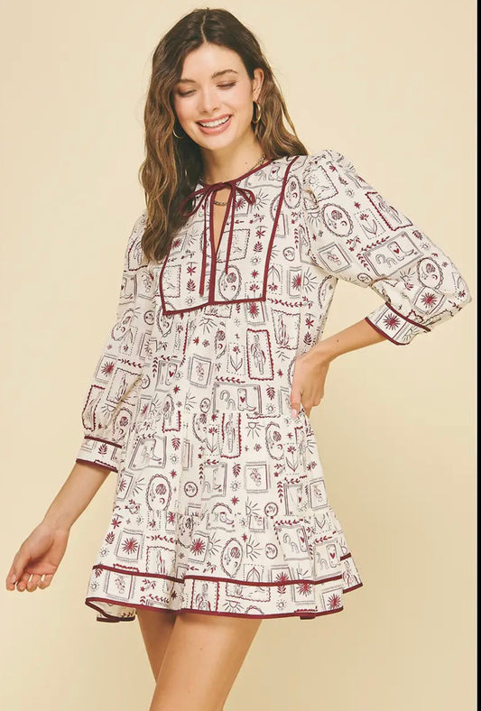 Printed Mini Dress