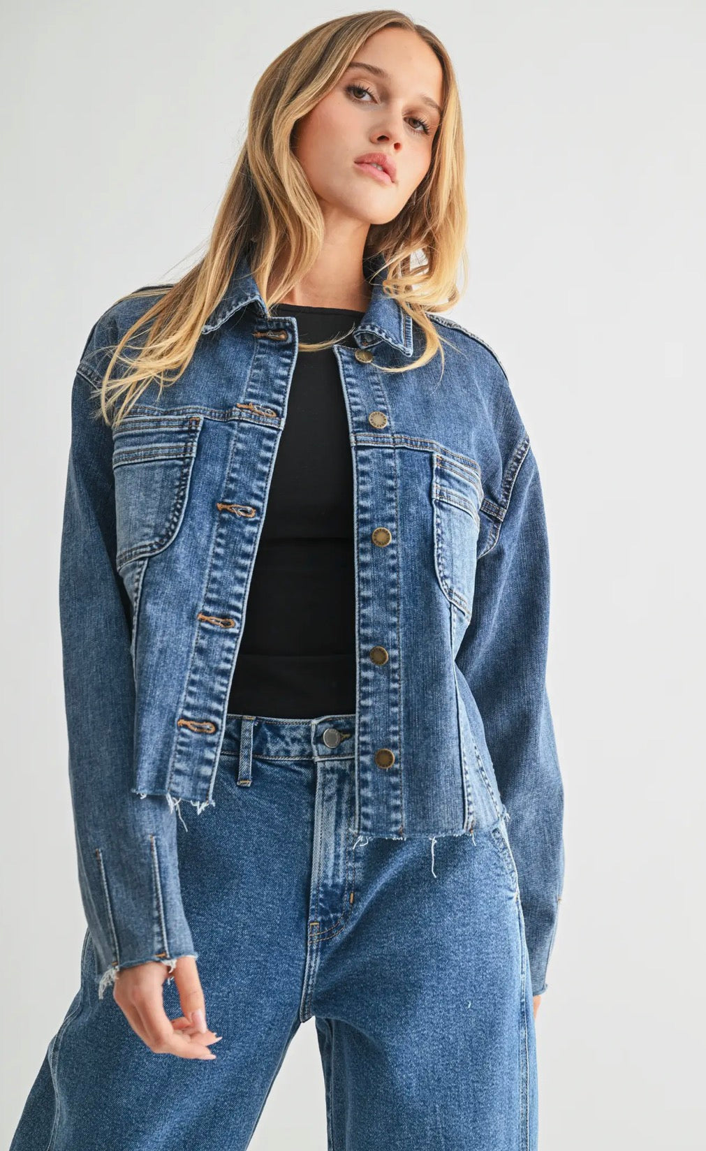 Frayed Hem Denim Jacket
