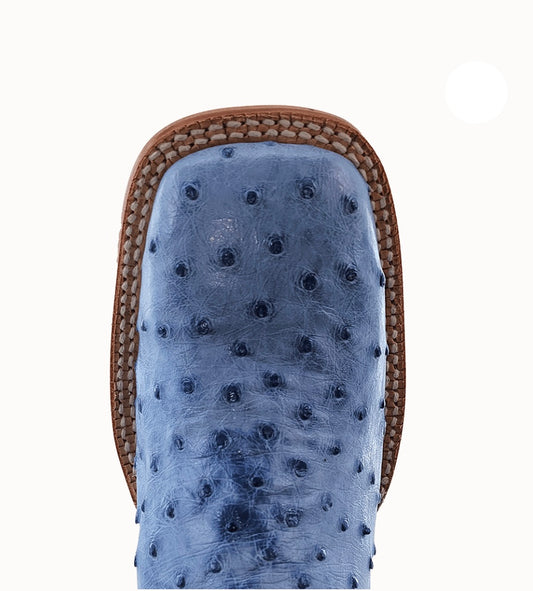 Full Quill Ostrich Denim Blue