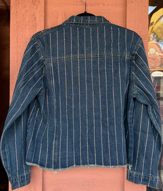 Denim Jacket With Rhinestone Details