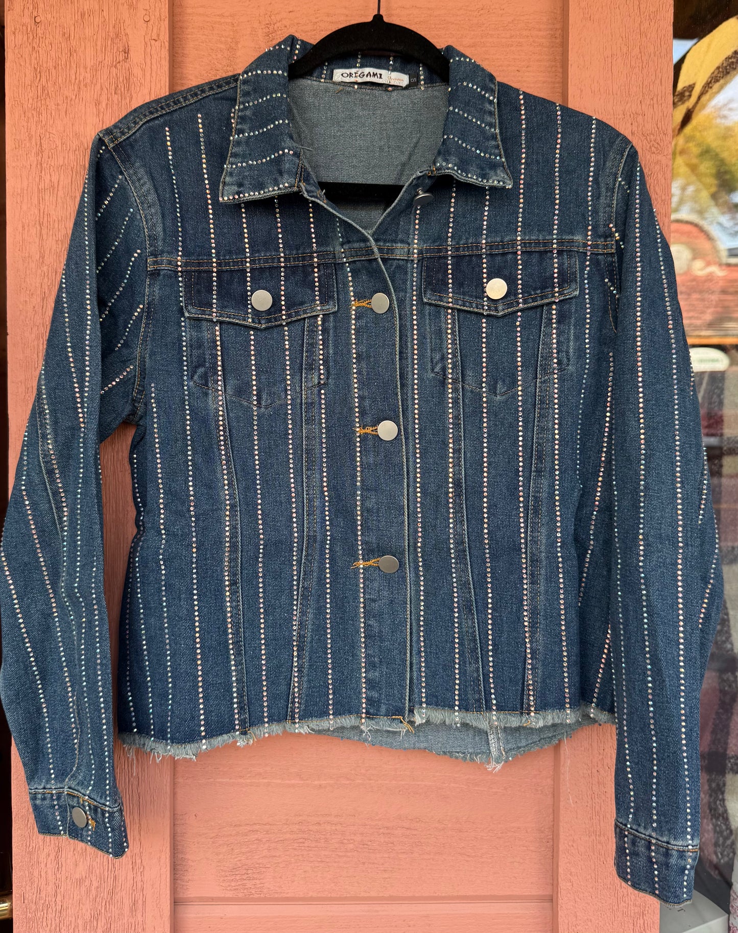 Denim Jacket With Rhinestone Details