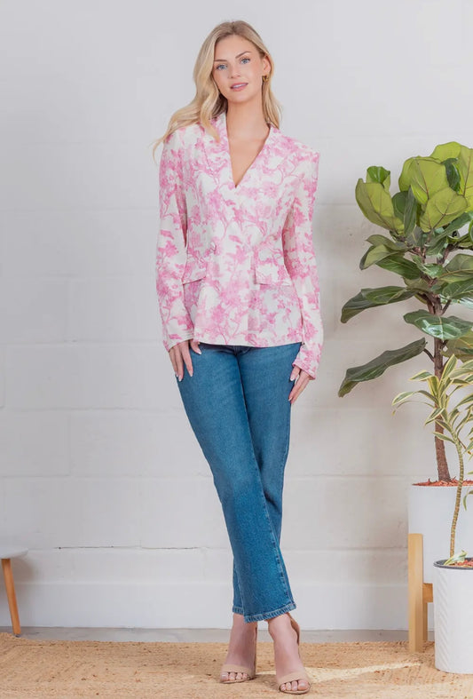 Sophie Pink Mesh Toile Blazer