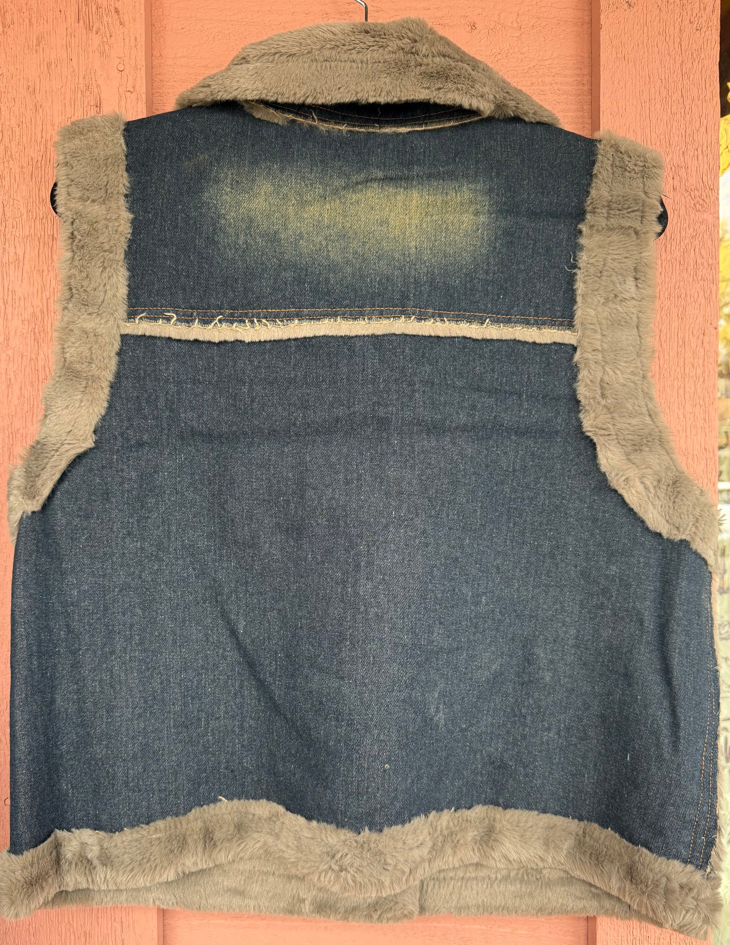 Faux Fur Denim Vest