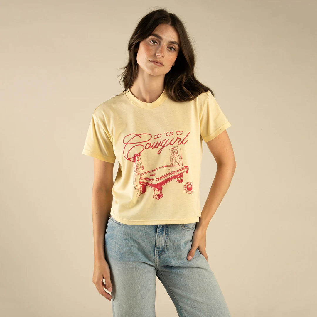 Set ‘‘em up Cowgirl Cropped Tee