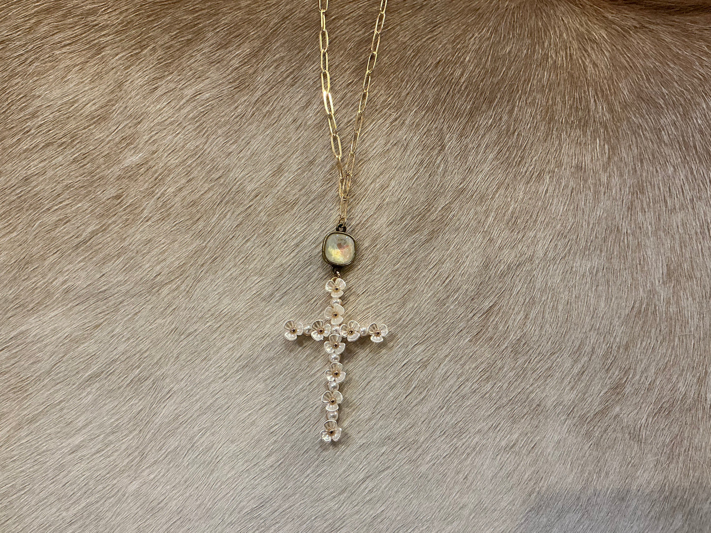 Floral Cross Necklace