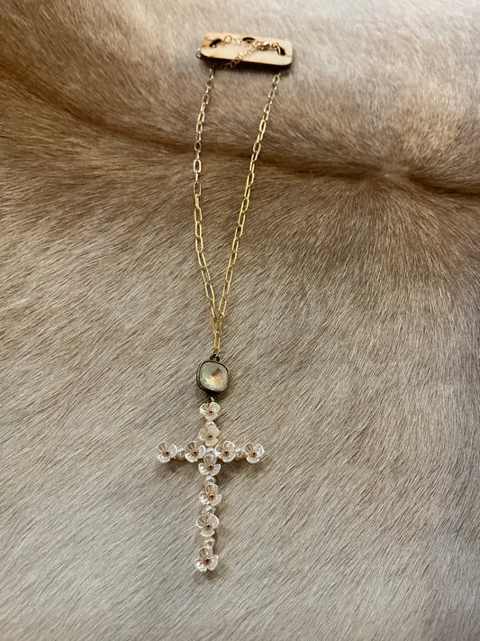 Floral Cross Necklace
