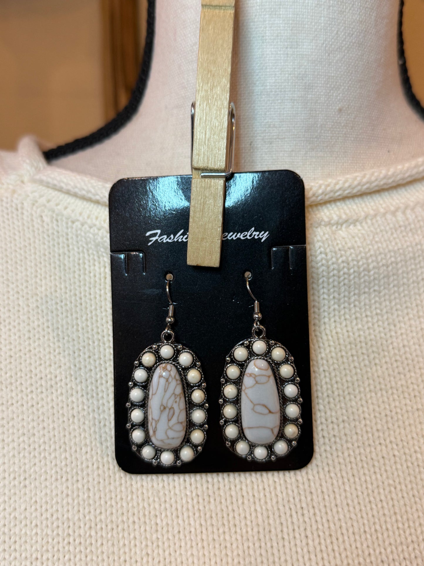 Blush & Ivory Oval Drops