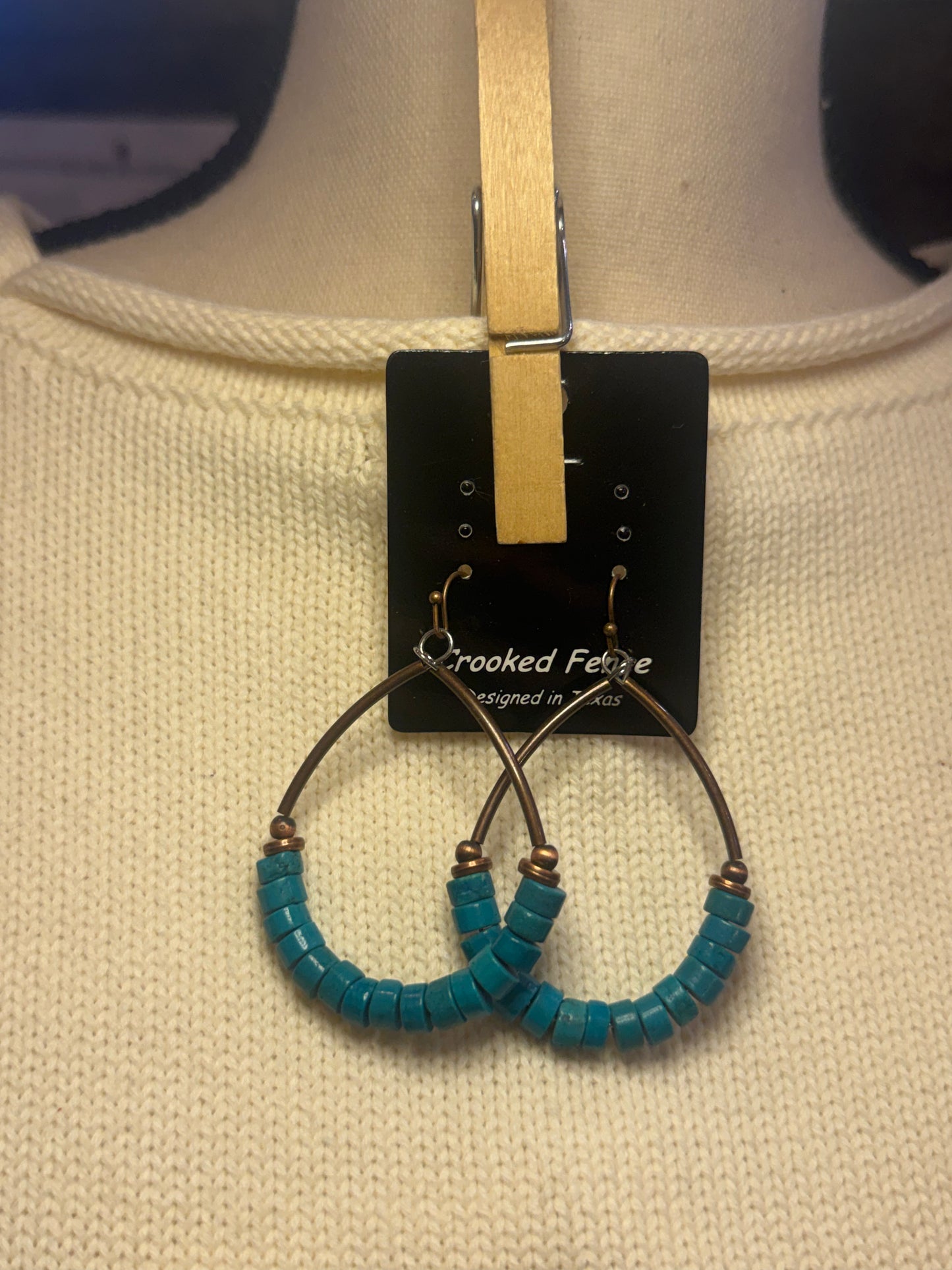 Turquoise oval earrings