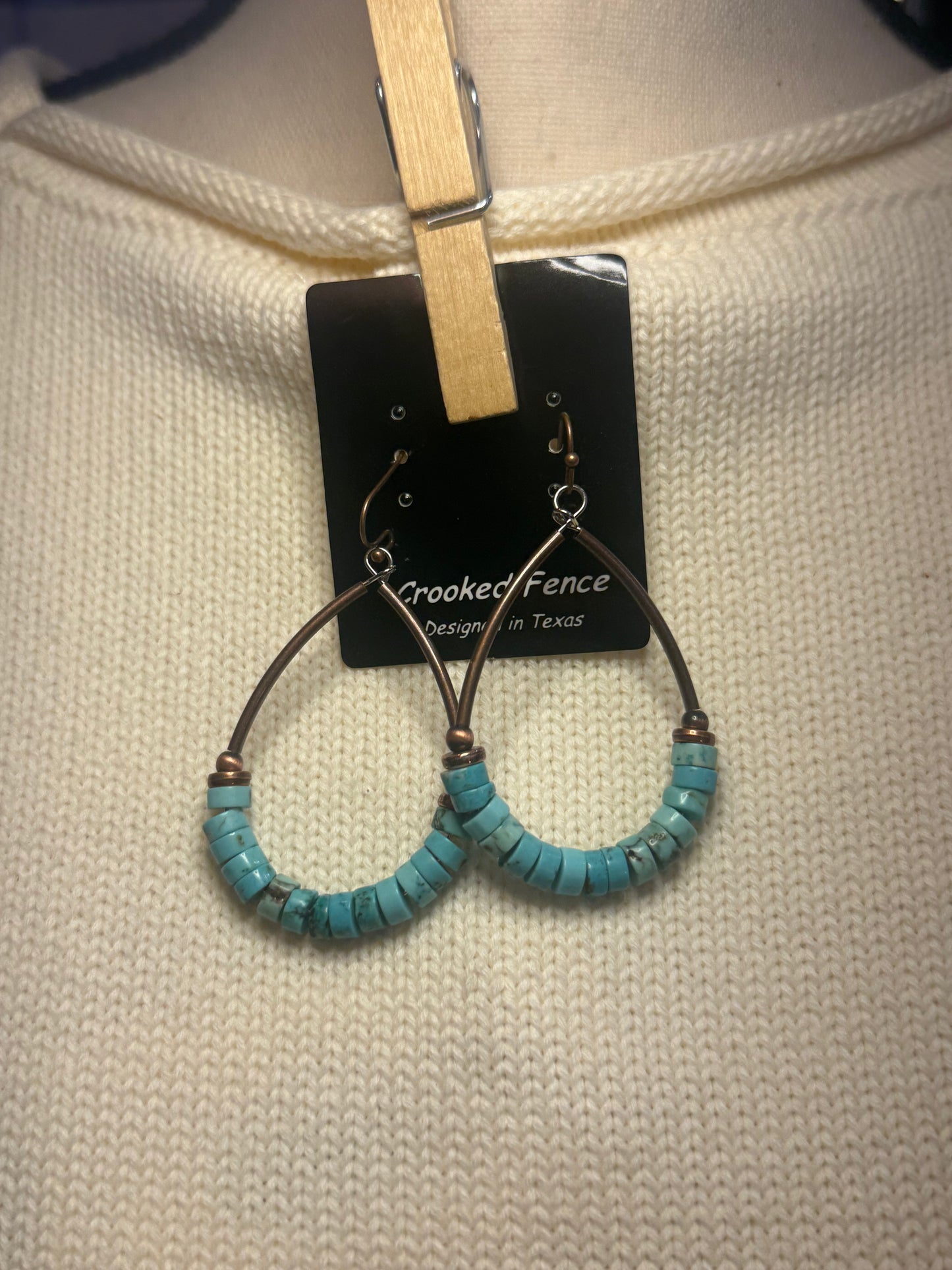 Turquoise oval earrings