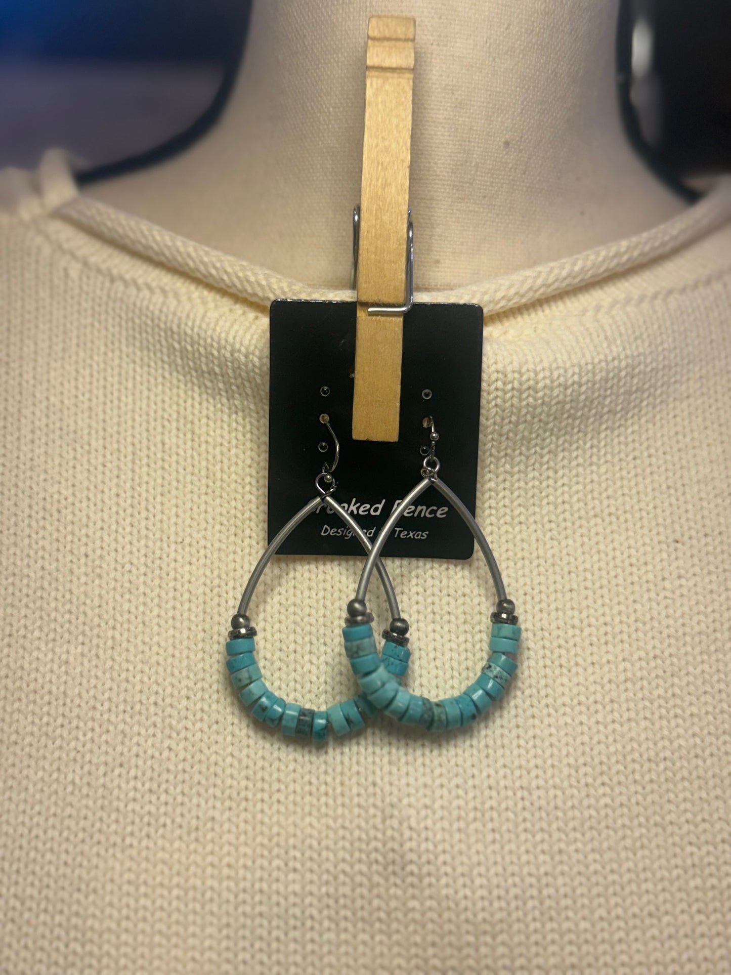 Turquoise oval earrings