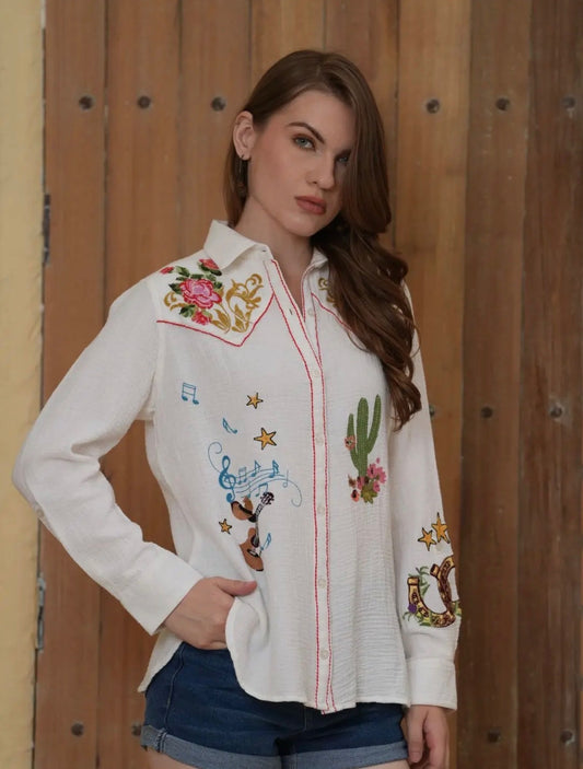 The Classy Cowgirl Button Up