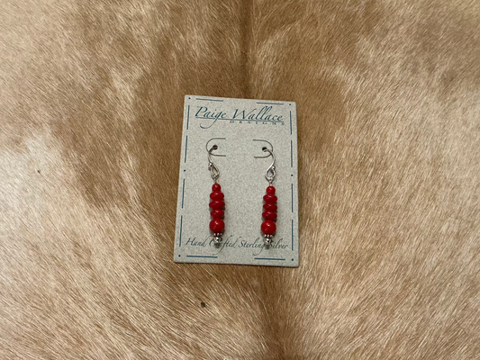 Paige Wallace Earrings with Red Stones