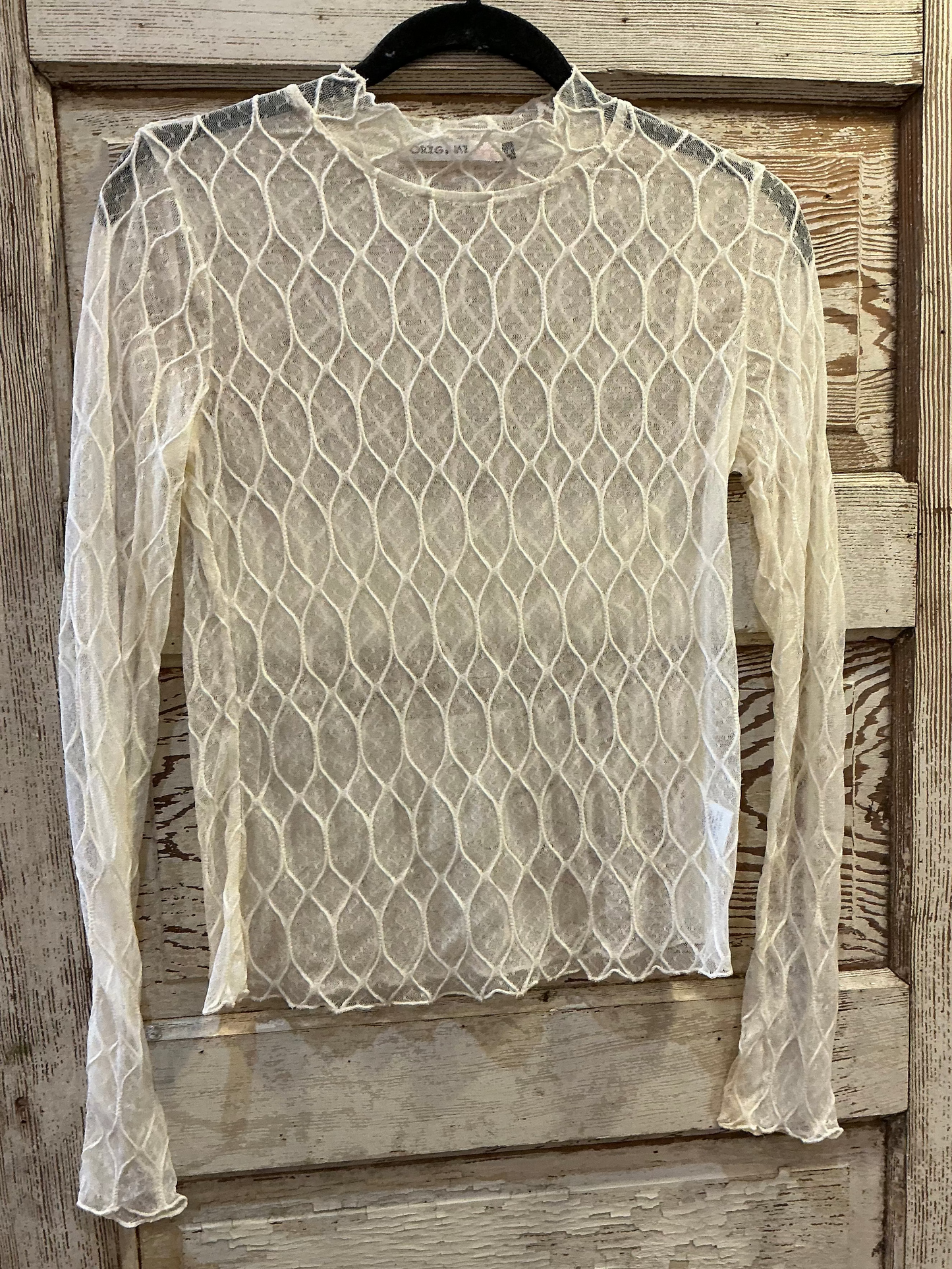 Cream Mesh Shirt