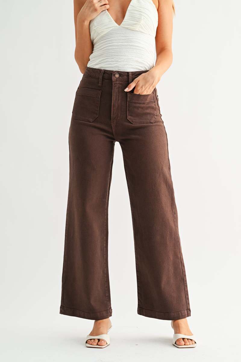 Corduroy Mini Patch Pocket Wide Leg