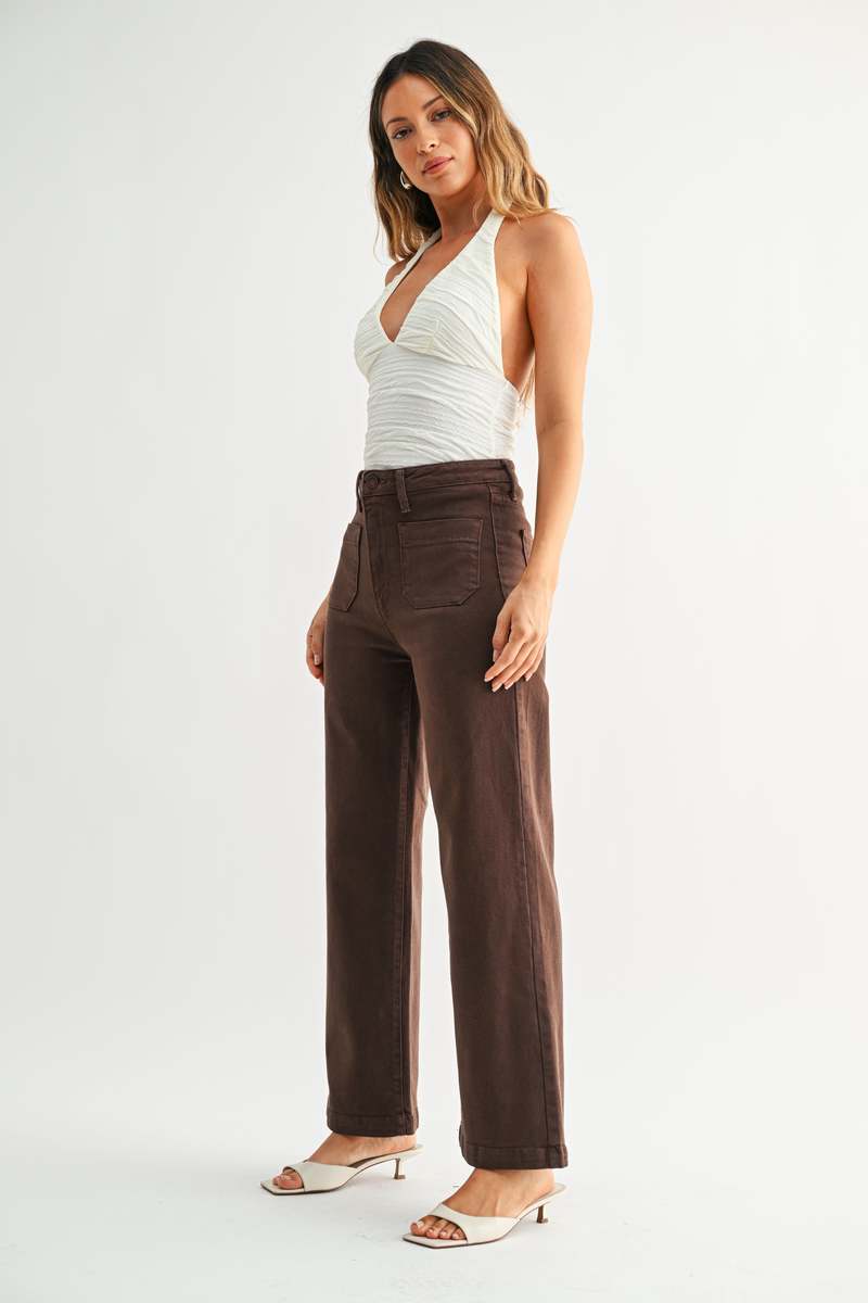Corduroy Mini Patch Pocket Wide Leg