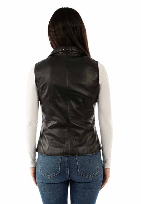 Scully leather vest with concho