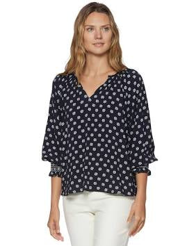Navy Daisy Blouse