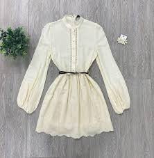 Cream Embroidered Dress