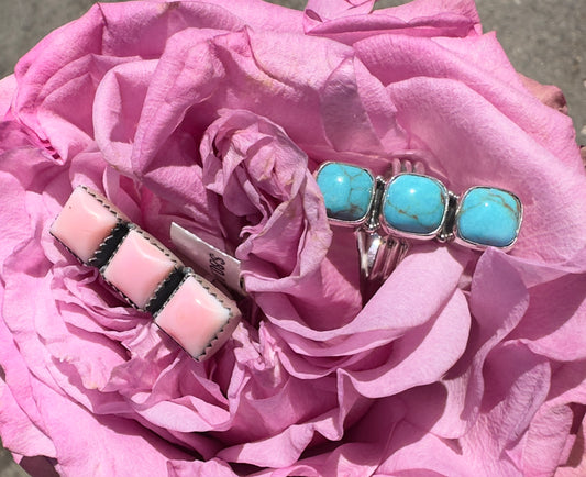 Pink 3  Stone Ring